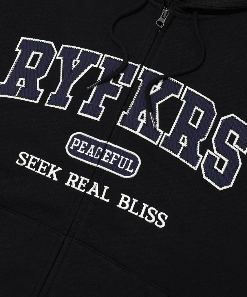 Rayfikers Applique Logo Zip-Up Hoodie Black (Mp6Tu148-076)