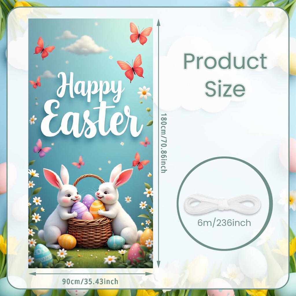 Bunny Celebration Display Pink Polka Dots Rabbit Background Easter Display Cartoon Easter Decor Banner For Holiday Gift Holiday