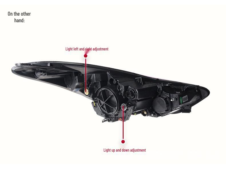 Hyundai Elantra 2012-2017 LED Headlight Assembly with Daytime Running Light, Devil Eye, Sequential Turn Signal