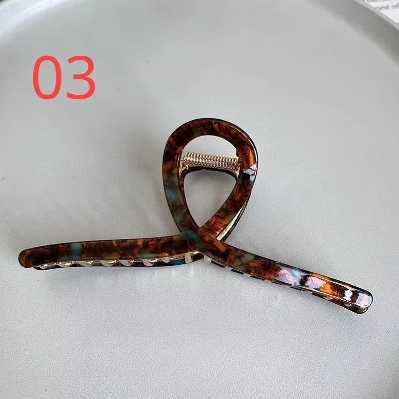 Large French Style Acetic Grab Clip Retro Alloy Shark Clips Elegant Minimalist Headwear Back of Head Spoon Curly Hair Hairpin