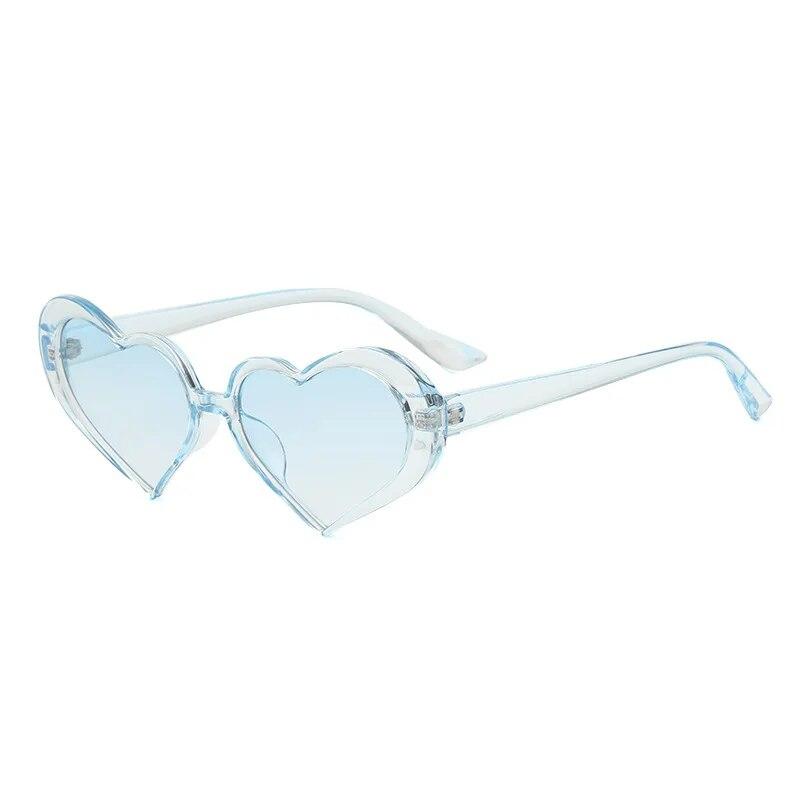 Love Heart Shape Sunglasses Women Tint Clear Lens Colorful Sun Glasses Female Red Pink Shades Vintage Travel Uv400 Eyewear