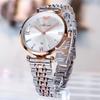 High-End Women's Quartz Watch with Genuine Diamond-Set Steel Band