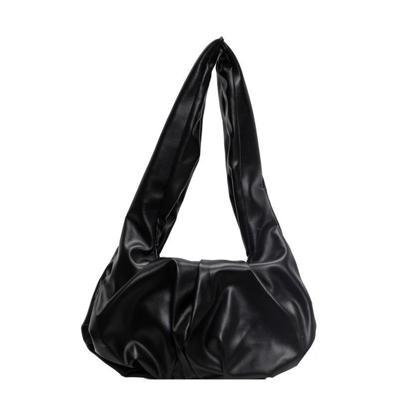 

Early spring new commuter armpit bag women s new versatile retro fashion pleated shoulder bag niche women s bag чорний
