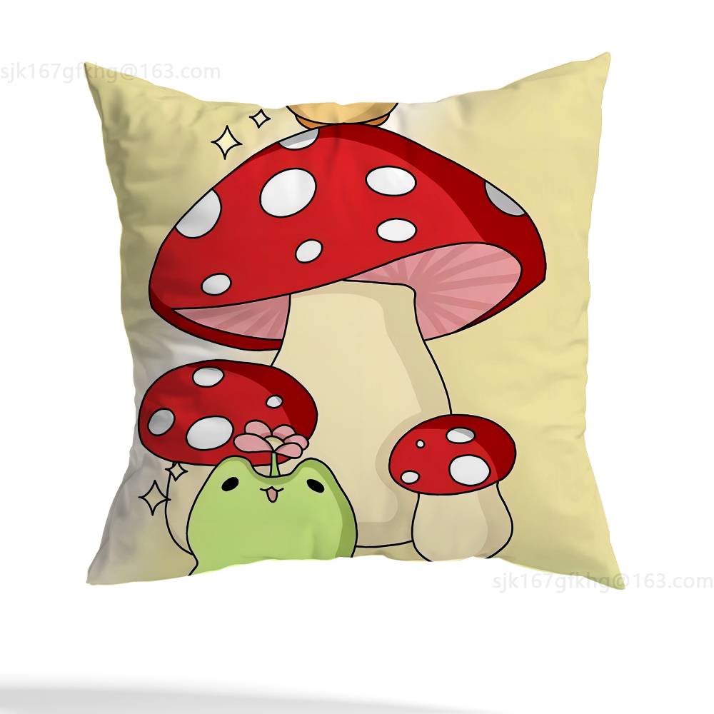 

Cartoon Frog pillow cover living room sofa cushion cover bedroom room bed pillow cover home decoration 12x12Inch