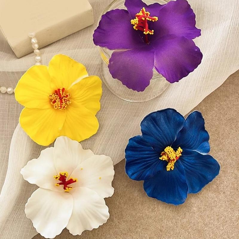 Pack Of 3 Flower Hair Clip For Women Slip Resistant Plumeria Plan Party Wedding Hair Styling