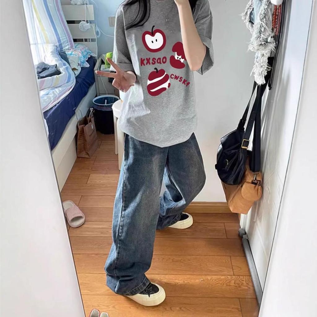 2026 Summer Women s Pure Cotton Oversized Short Sleeve T-Shirt In American Style XXXXXXL