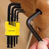 1.5/2/2.5/3/4/5/6/8/10mm Metric Ball End Hex Key Wrench Set L-Shape Long Arm Wrenches Hexagon Screwdriver Spanner with Holder