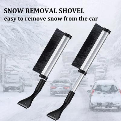 Extendable Car Windshield Ice Scraper & Snow Brush for Winter Auto Glass Cleaning