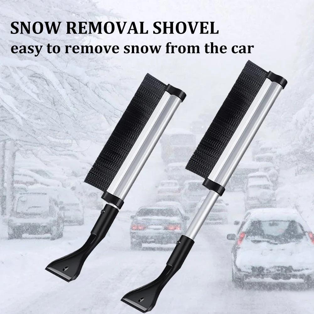 Extendable Car Windshield Ice Scraper & Snow Brush for Winter Auto Glass Cleaning