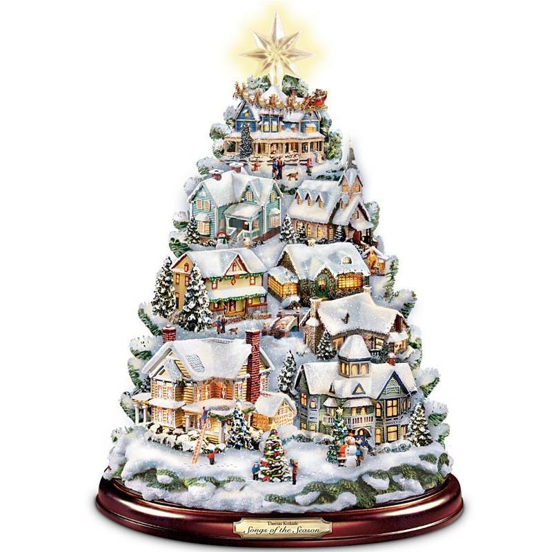 Christmas Tree Rotating Sculpture Train Decoration Window Stickers Christmas Decorations Winter Home Furnishings