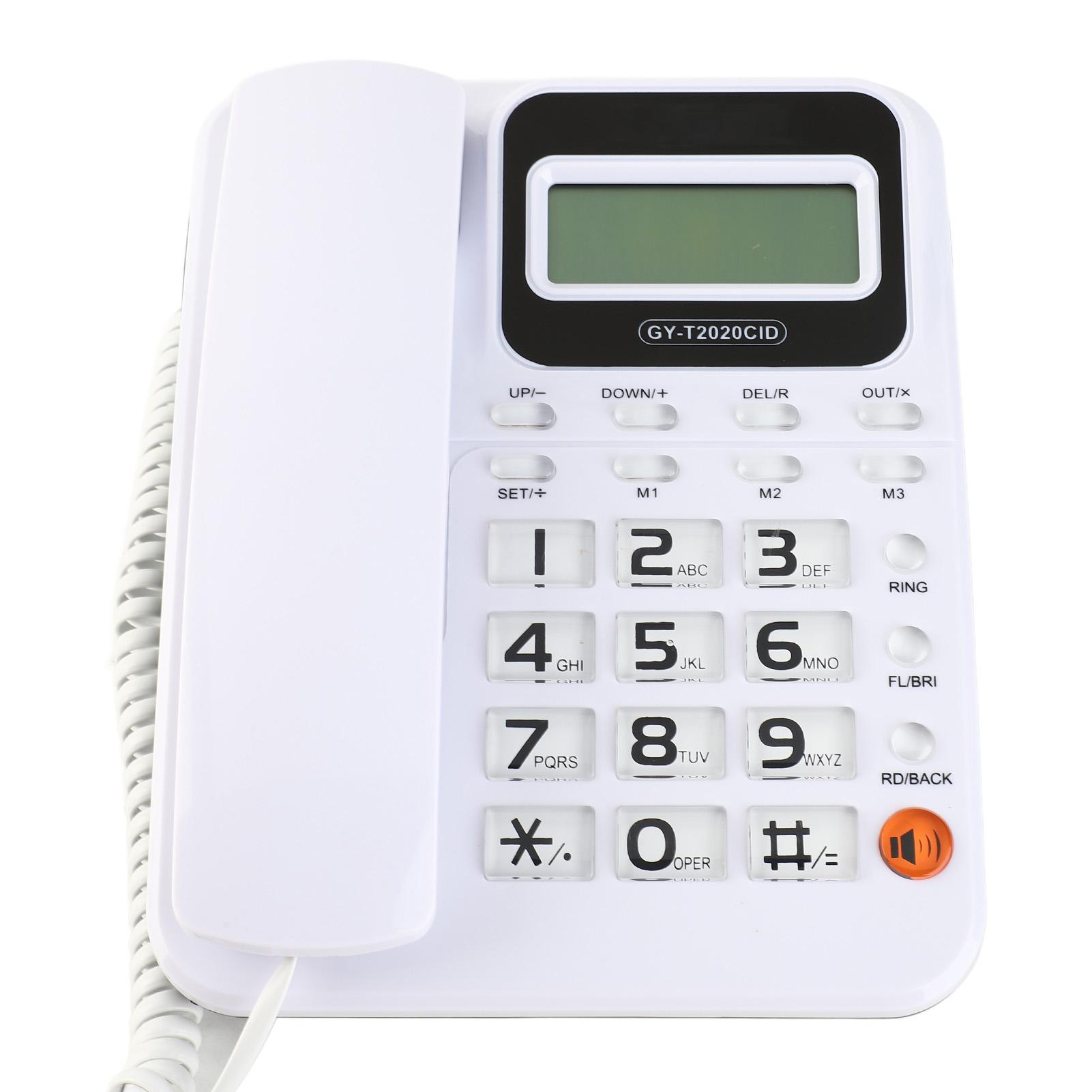 

ABS GY T2020CID Wired Telephone with Speaker Caller ID Display Calculater белый