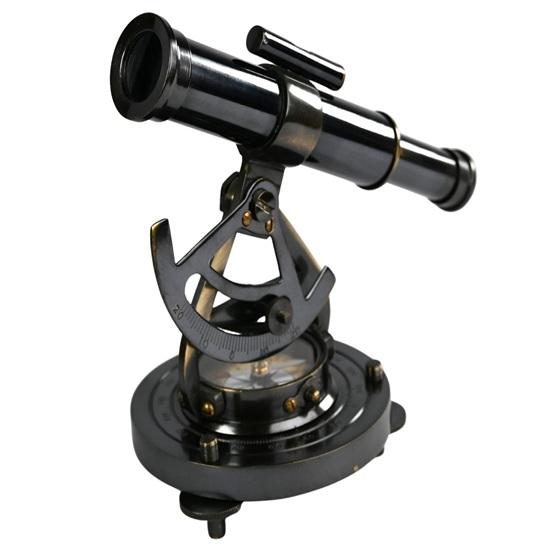 13.97 Cm Brass Alidade Telescope with Compass Nautical Maritime Decor