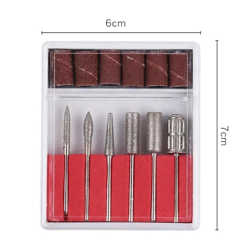 Nail Drill Set 6Pcs of Milling Cutter UV Gel Polishing Removing Accessories As Dead Skin Tools Foot Treatment Nails Art Supplies