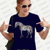 Floral Horse Funny Graphic Blouse Women T-Shirt Short Sleeve O-Neck Creative T Shirts Fashion Breathable Y2k Tops Casual Tees