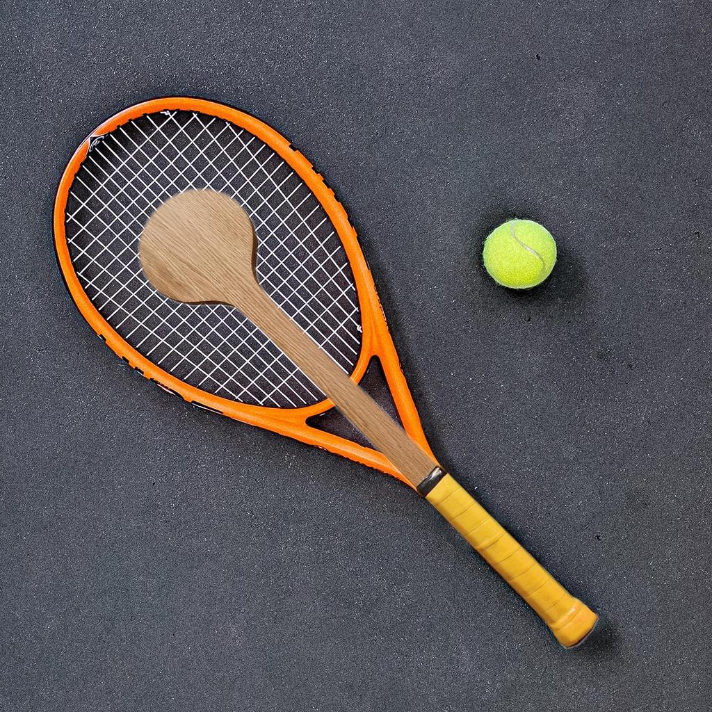 Trainer Wooden Tennis Spoon Sticking Practice Racket Precision Pointer Improve