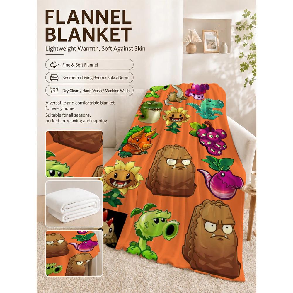 Plants Vs Zombies Game Blanket Sofa Blanket Home Decor Air Conditioning Blanket Nap Blanket Machine Washable