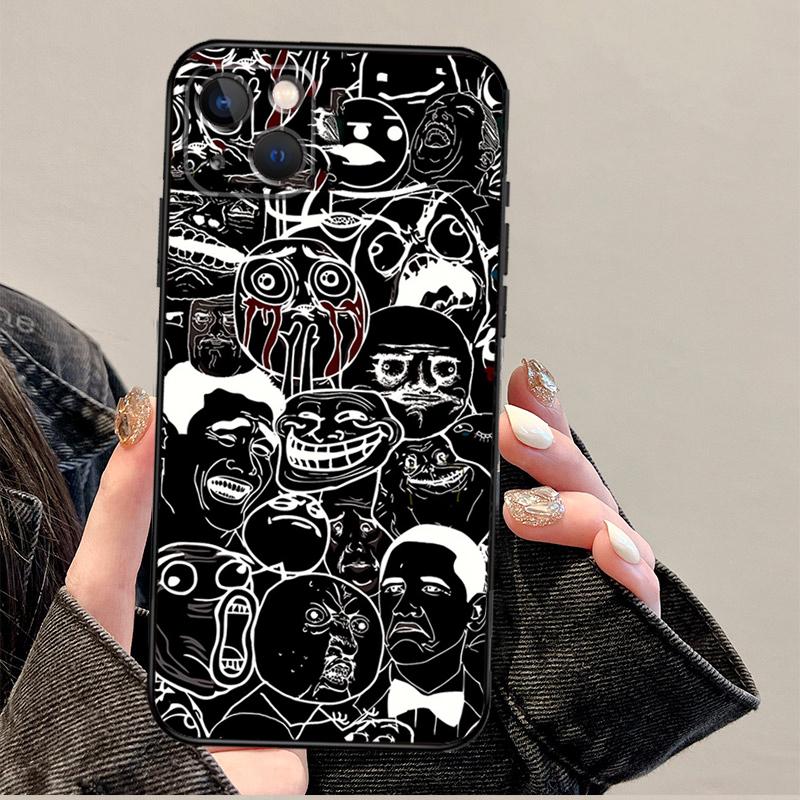 Funny FACE MEMES Funda For iPhone 15 16 Pro Max 12 13 Mini 11 14 Pro Max XS X XR 15 16 Plus Case