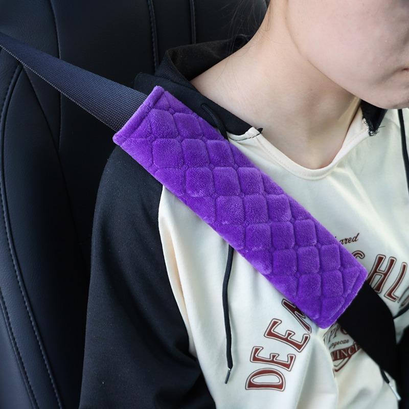 New Car Short Plush Seat Belt Shoulder Pad Cover Adjustable Soft Locator Warm Travel Bag Shoulder Pad Universal Cars Accessories