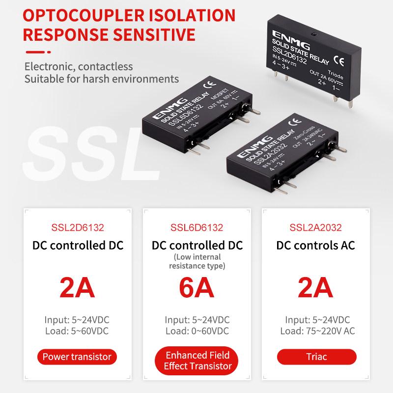 Solid State Relay SSL6D6132 Ultra Compact Low Profile 6A 2A Normally Open for Automation Equipment