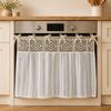 Pastoral Style Kitchen Stove Cover Skirt Handmade Stove Decor Valance Cabinet Curtain  Small Window