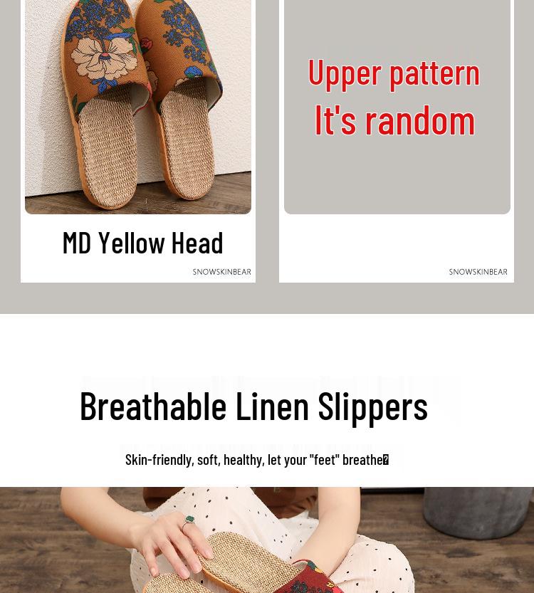 Four Seasons Ethnic Style Retro Linen Headband Slippers for Men & Women - Thick Sole, Indoor Use, Spring/Summer Sandals.