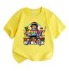 Kids Boys Girls 100% Cotton Crew Neck Short Sleeve T-Shirt, Cute Game Character Print Casual Soft Tees for Children Summer Daily Wear Party Gift Tops