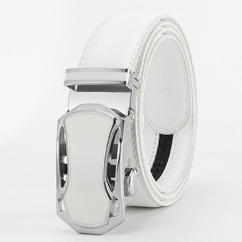 New Style of Men's Real Cowhide Belt Automatic Buckle Multi Color Business and Casual Second layer Cowhide Belt