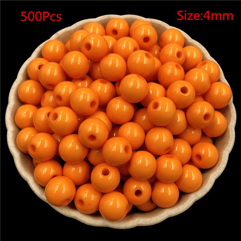 4mm/500 stk Bakte farge hirseperler Glassperler løse perler Kryssperler DIY Materiale Ensfarget risperler DIY perler Håndlagde løse plastperler
