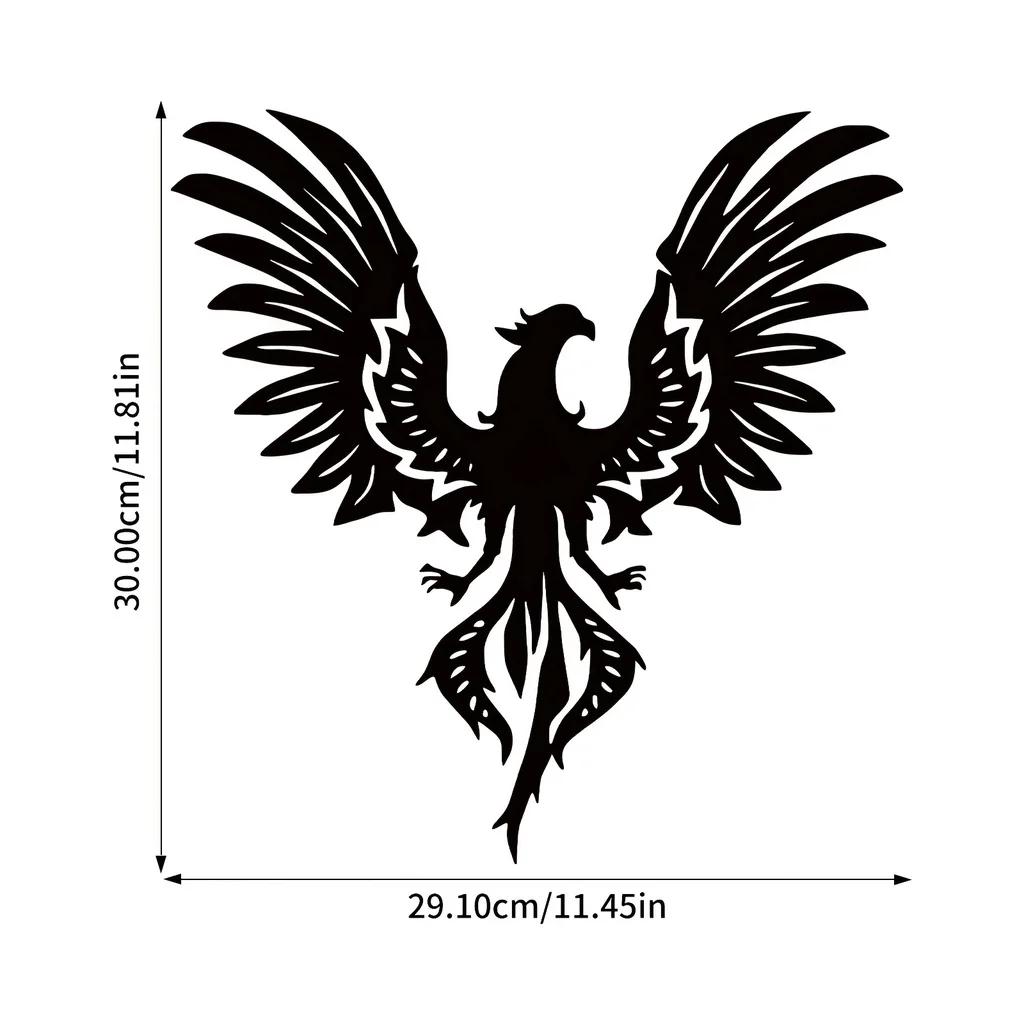 

1 шт. Черное железное металлическое настенное украшение Феникс - современное подвесное искусство для кухни и не только