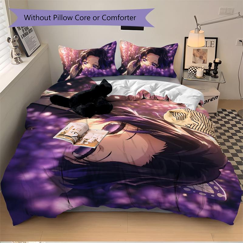 3Pcs Purple Petals Dream Bedding Set Soft Fabric Duvet Cover Pillowcases Home Xmas Halloween Gift 1 Duvet Cover 2 Pillowcase S1465