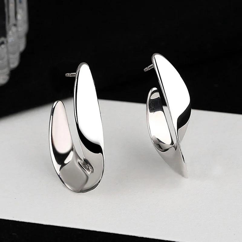 European and American Minimalist U-shaped Design, Irregular Earring Design, Trendy Temperament, Metal Style, Trendy Zircon