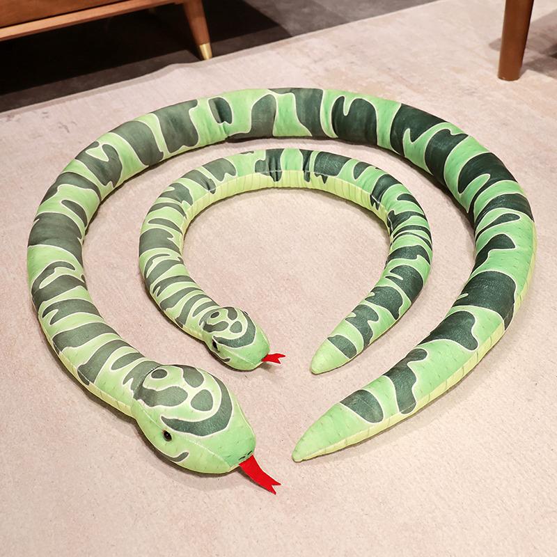110-/190cm Imitaciniai Gyvatės Pliušiniai Žaislai Didžiulė Ilga Gyvatė Iškamša Pliušinis Žaislas Juokingas Klastingas Draugams Helovinas Vaikams Dovana
