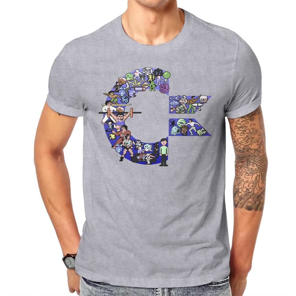 Commodore 64 C64 Characters Tshirt Vintage Unisex Gothic Teenager Streetwear Tops Oversized Cotton Crewneck T Shirt