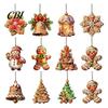 Holiday Party Supplies 12/24/36Pcs Gingerbread Christmas Outdoor Decorations, Hanging Ornaments, 2D Double Sided Customized Souvenirs Xmas Decor