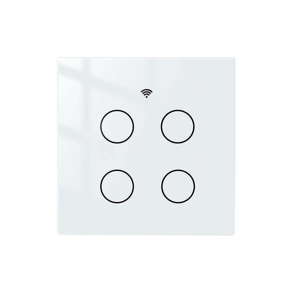 

Smart Home WiFi Light Switch: 4-Gang Touch Control, App Timer, Alexa Voice Compatible