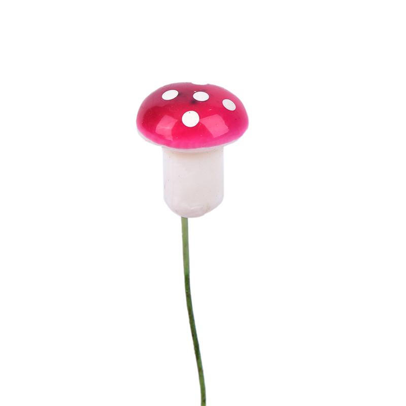 10Pcs Miniature Potted Decor Mushroom Craft Garden Ornament Resin Crafts Moss