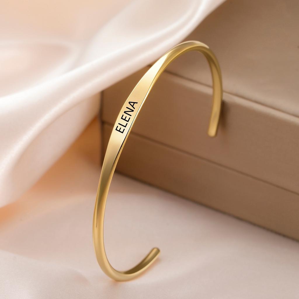 Custom Name Text Bangle Personalized Any Message Bracelet Engrave Text Cuff for Women Men Friend Stainless Steel Jewelry Gift