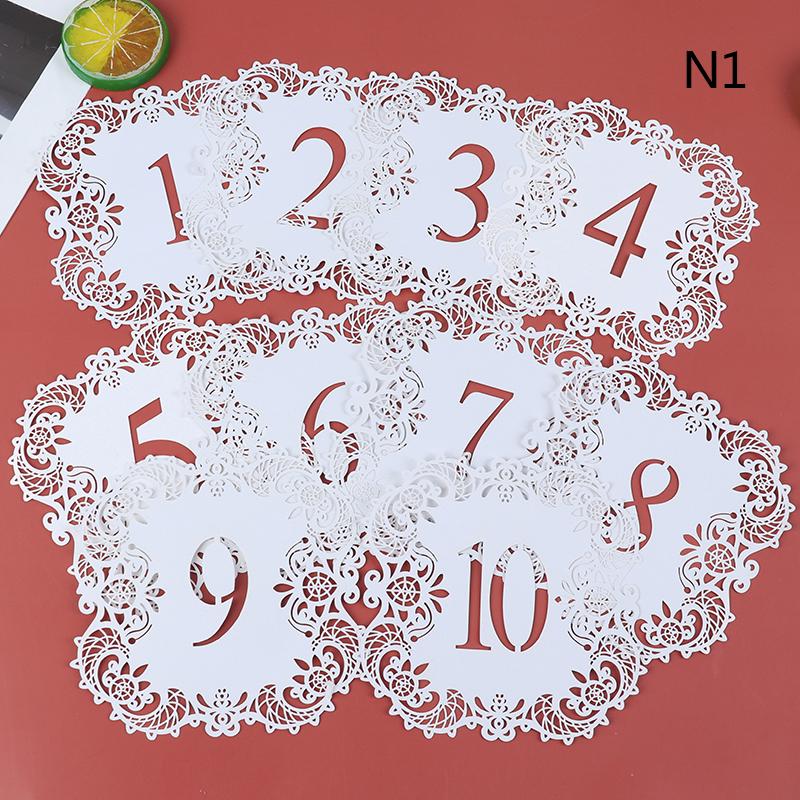 10Pcs/Set Table Numbers 1-10 11-20 Table Number Cards For Weddings Party Banquet