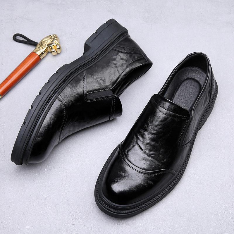 Retro men's shoes business casual dress leather shoes one pedal fashion men's shoes