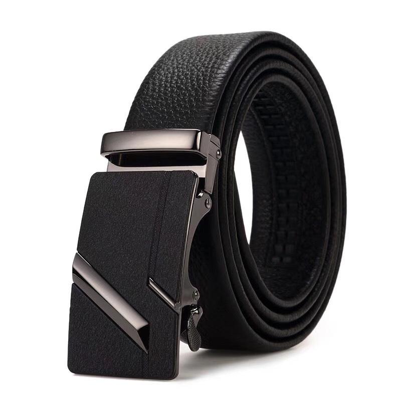 Leather Belt Men's First Cowhide Business Gift Belt Men's Belt Automatic Buckle