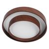 LED Ceiling Light Fixture Walnut Wood Grain Flush Mount Round Remote Control Light 3 Color