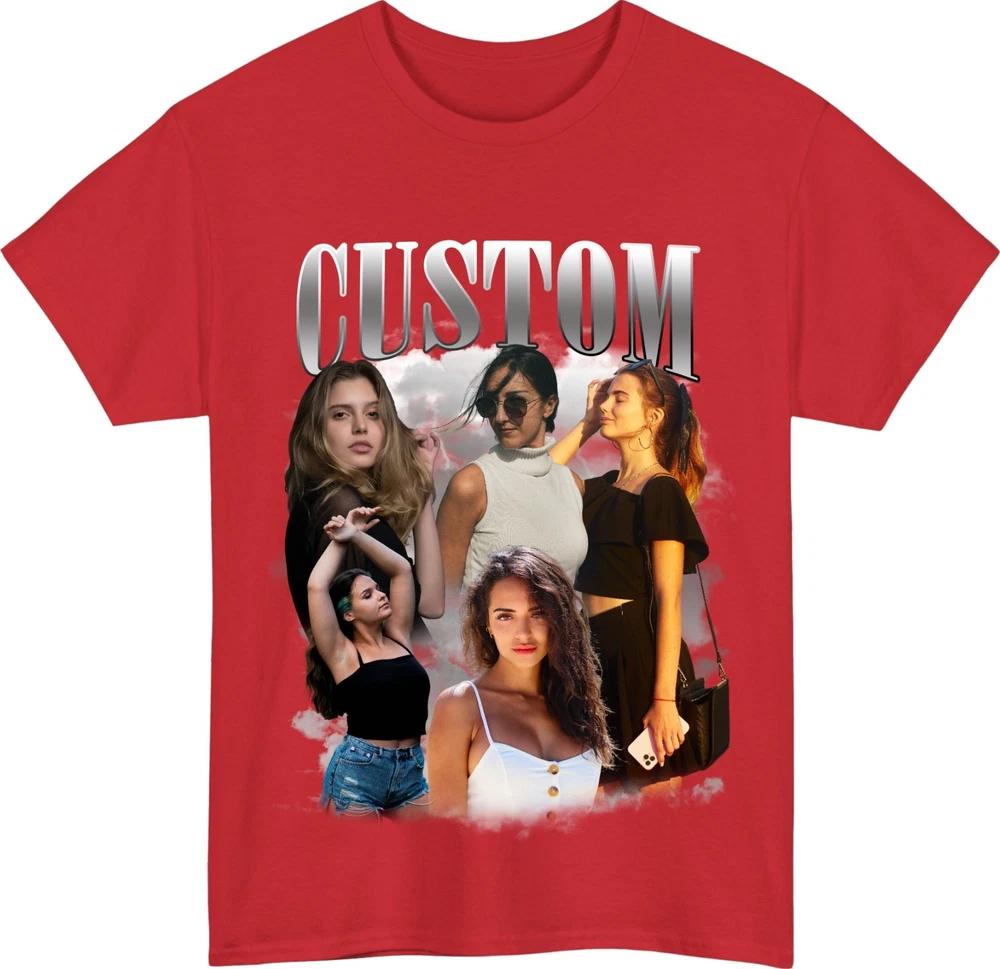 Personalised Bootleg TShirt Custom Name And Photos Birthday Party Gift Tee Top S