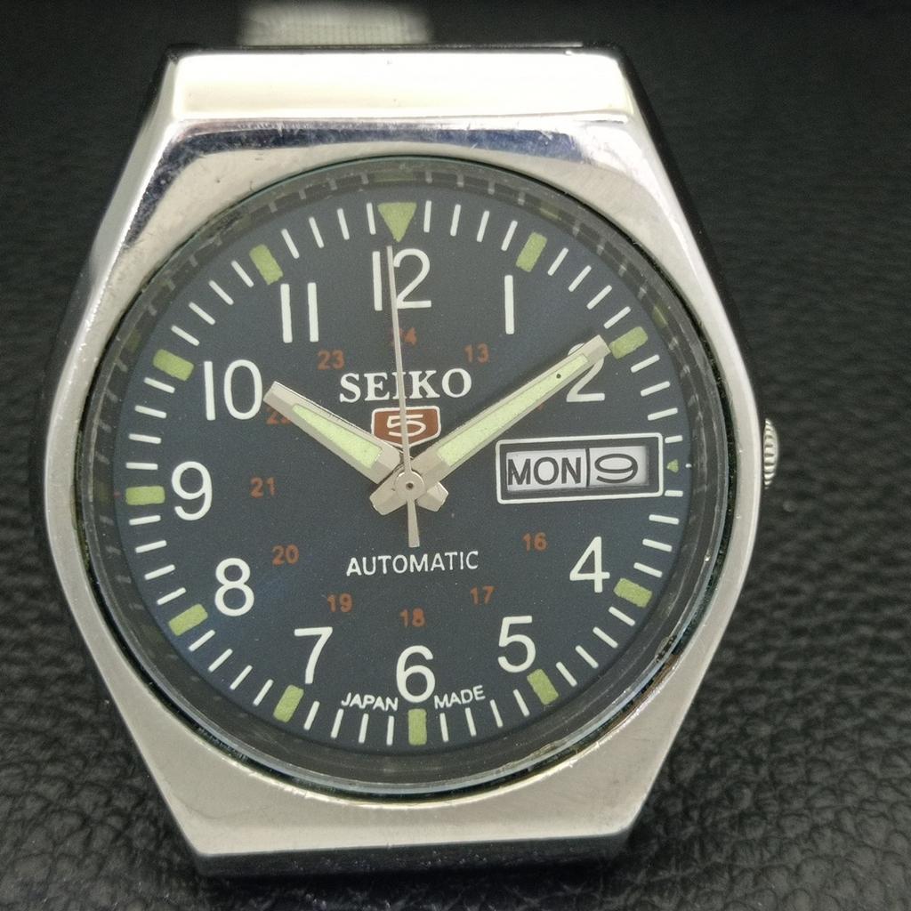 AUTOMATIC 6309A VINTAGE SEIKO 5 JAPAN MENS BLUE COLOR DIAL WATCH a701422-5 R206b-a701422