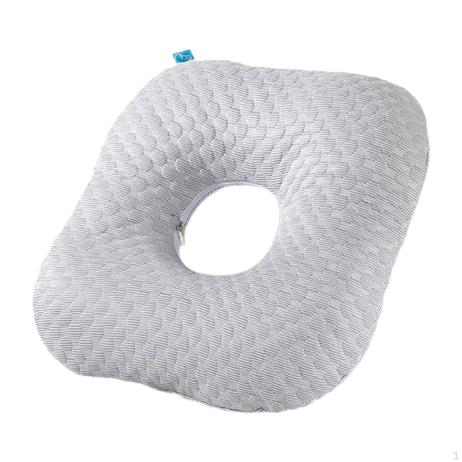 

Ear Piercing Pillow Guard Washable Perforated Soft Neck Support with Hole for wearing Headphones серый