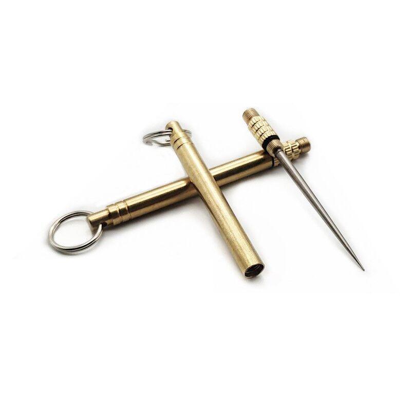 Depozit rezistent la apă din alamă Aliaj de titan Integrat Multi-funcțional Scobitoare de fructe Artefact Mini suport portabil din alamă