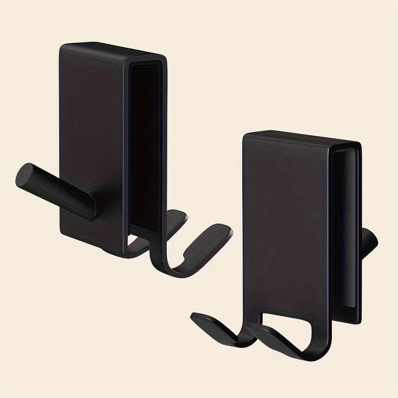 2pcs Stainless Rust-Resistant Door Mount Shower Hook Heavy-Duty Space-Saving Hanger for Clothes Coat Towel No-Tools Installation Modern Storage