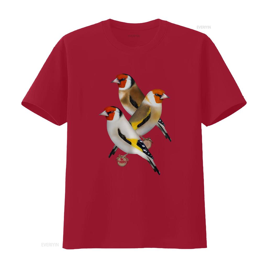 European Goldfinch and Other Native Finches Vintage Washed Stylish Fashion Graphic Unisex Top For Everyday Wear Breathable
