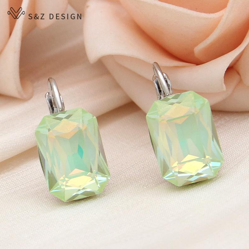 

Модные серьги-капли цвета розового золота с прямоугольными кристаллами для женщин, свадебные элегантные ювелирные изделия, стильные серьги-капли