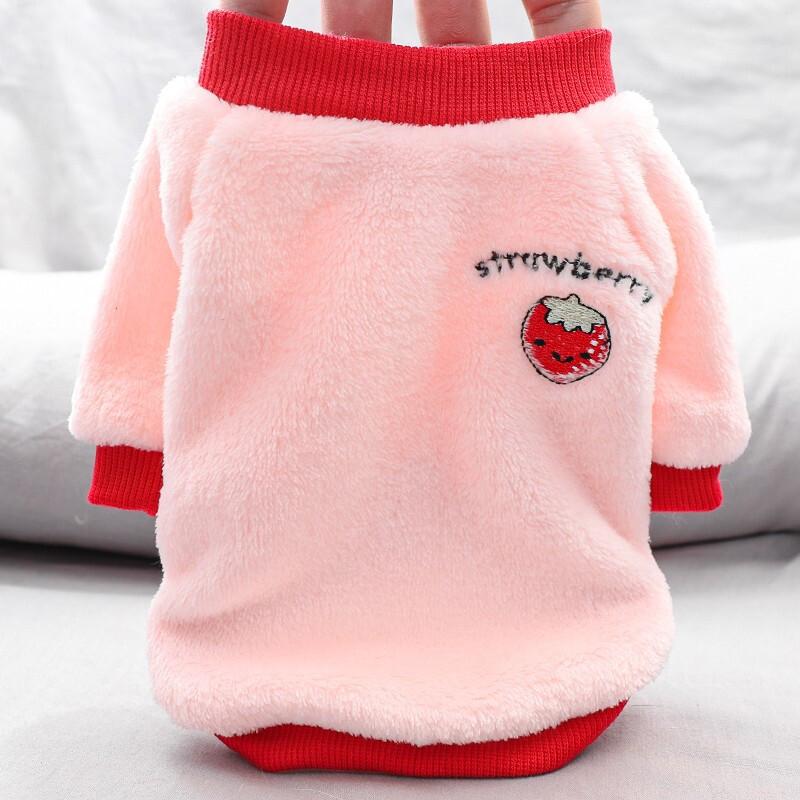 

Warm Fleece Dog Clothes Cute Fruit Print Coat Small Medium Cat Jacket Autumn Puppy Sweater Hoodie Chihuahua Yorkies XS