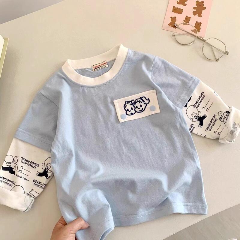 Boys Spring Autumn Block Hooded Sweatshirt with Car Track Print Long Sleeve Top 90